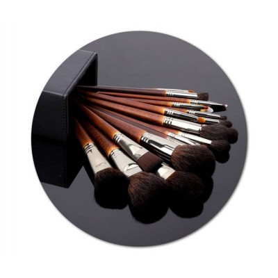 24 Pcs Delicate Natural Hair Makeup Brush sets with Wood Package Box